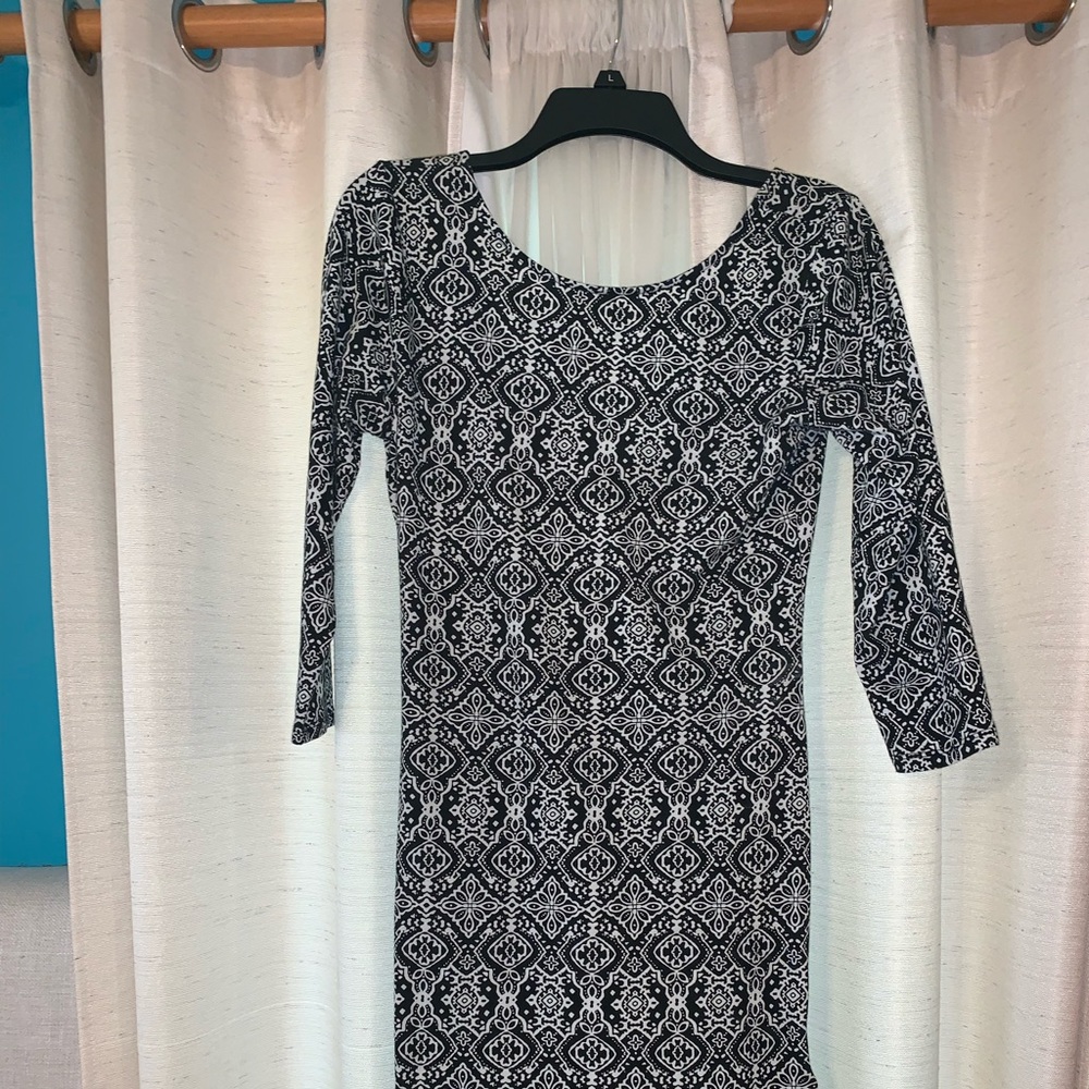 Black and white mid dress